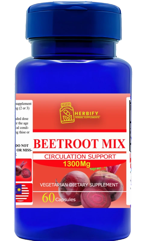 Beetroot mix | مستخلص نباتات البنجر او الشمندر مع نباتات اخرى - 60 كبسولة نباتية