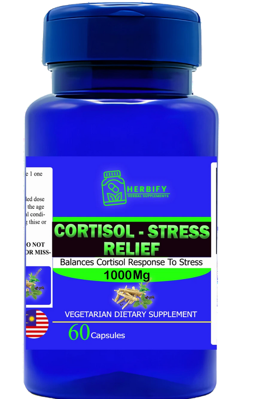 Cortisol - stress Relief | مستخلص نباتات لتوازن هرمون الكورتيزول - 60 كبسولة نباتية